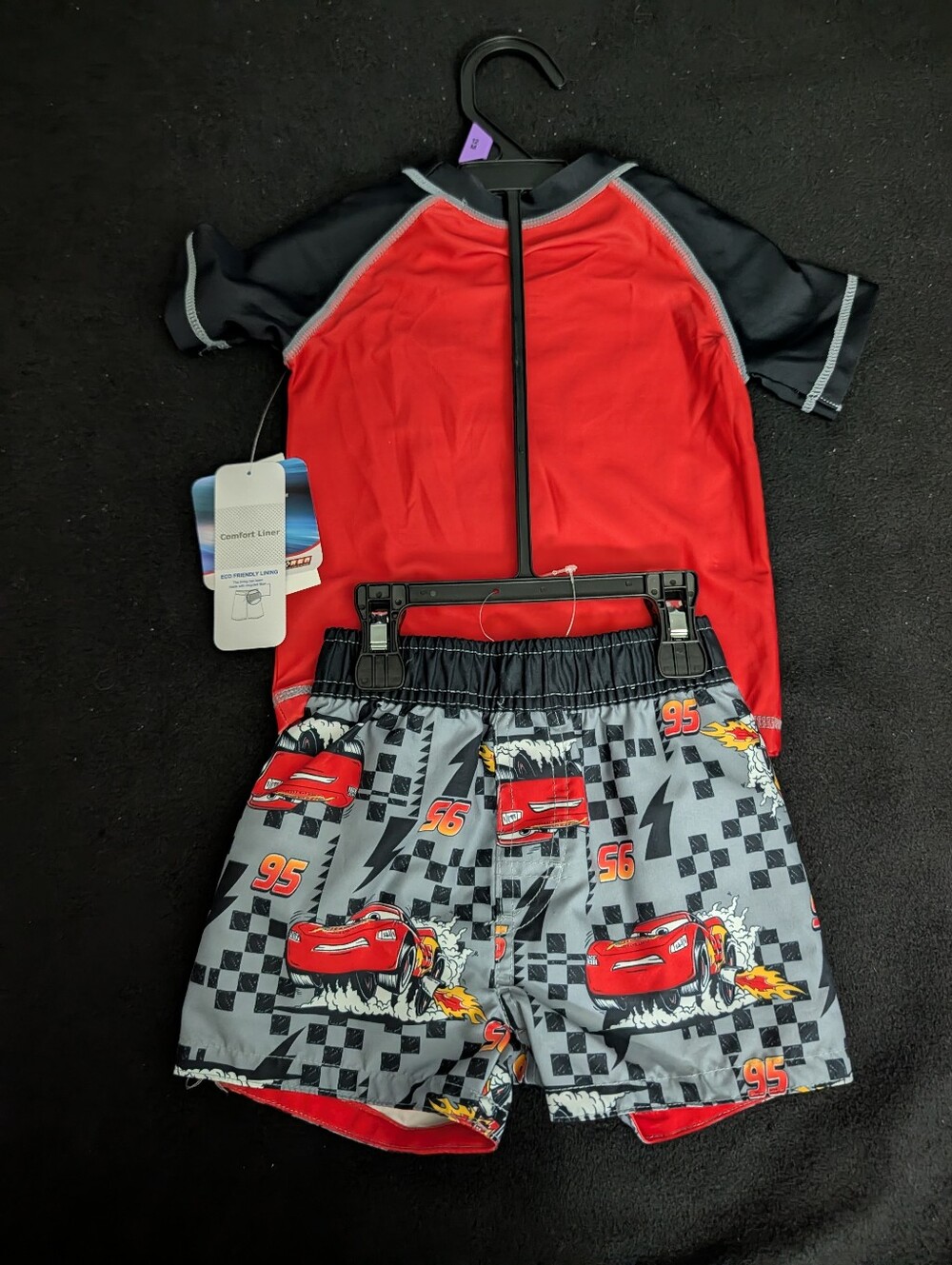Kids' Red & Black Rash Guard Swim Set - Picture 3 of 3